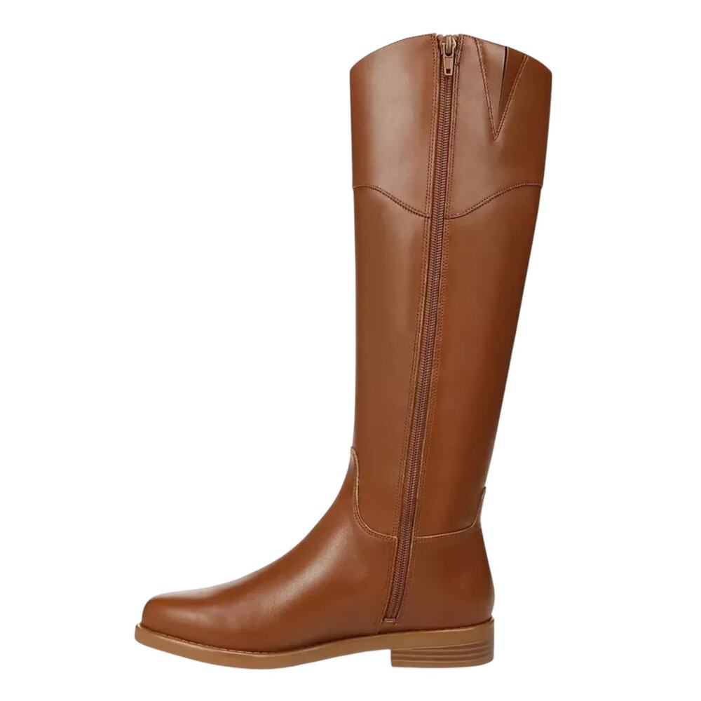 Giani Bernini Women's Sandraa Leather Knee High Low Heel Boots Tan Size 8 1/2 - Picture 3 of 6
